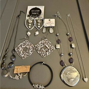 Bundle of NWOT Grey/Silver/White/Black Costume Jewelry